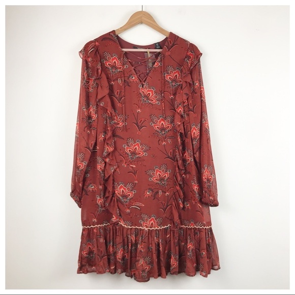 NWT Scotch & Soda Ruffle Drop Hem Dress Size XS - Picture 4 of 14